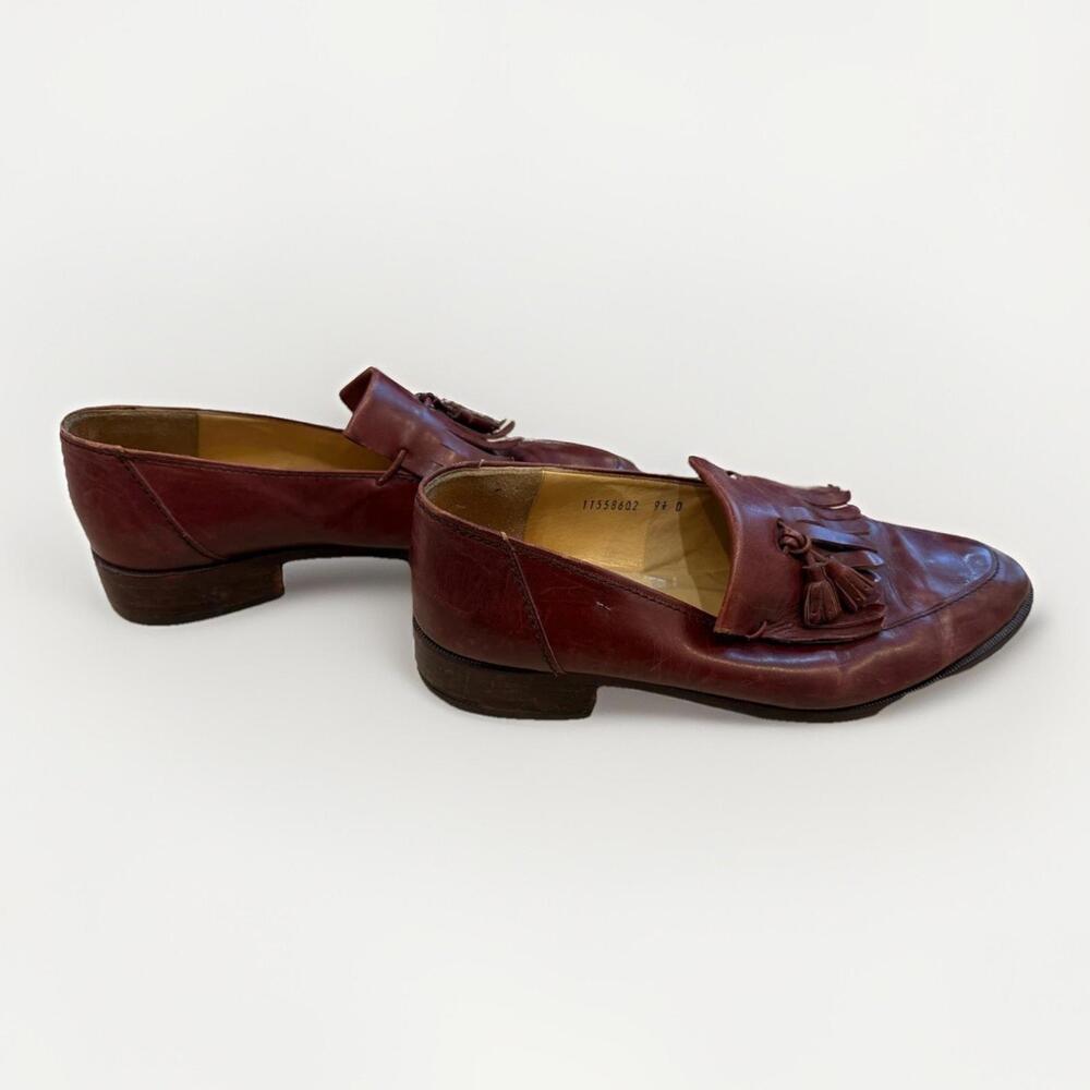Charles Jourdan Red Burgundy Men's Italian Leather Dress Shoes Size 9.5